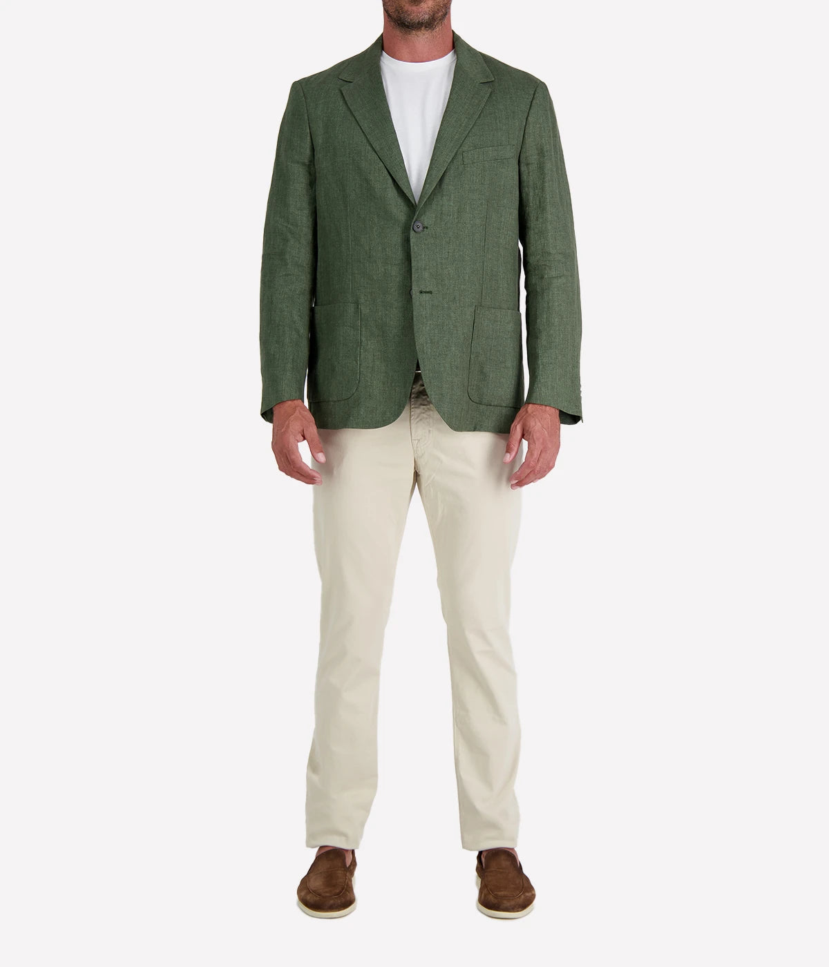 Linen Blazer in Hunter Green