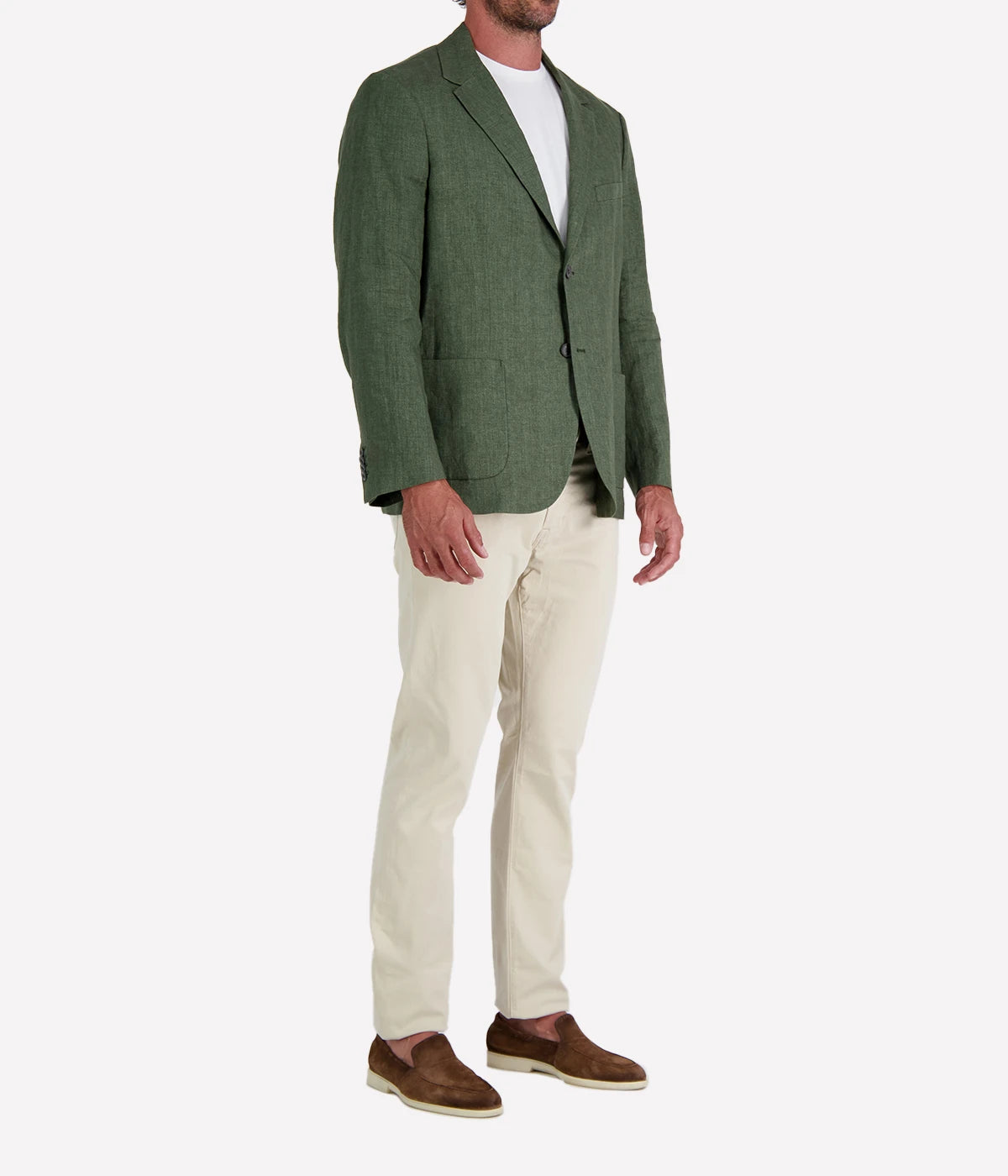 Linen Blazer in Hunter Green