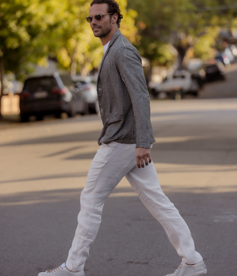 Linen Cotton Jacket in Clay