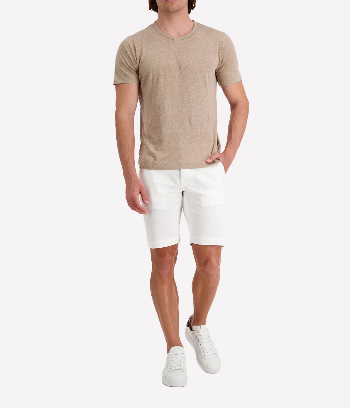 Linen Crew T-Shirt in Sahara