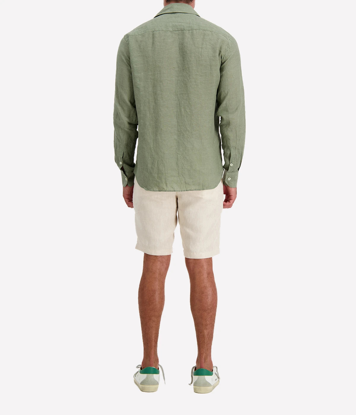 Linen Long Sleeve Shirt in Khaki