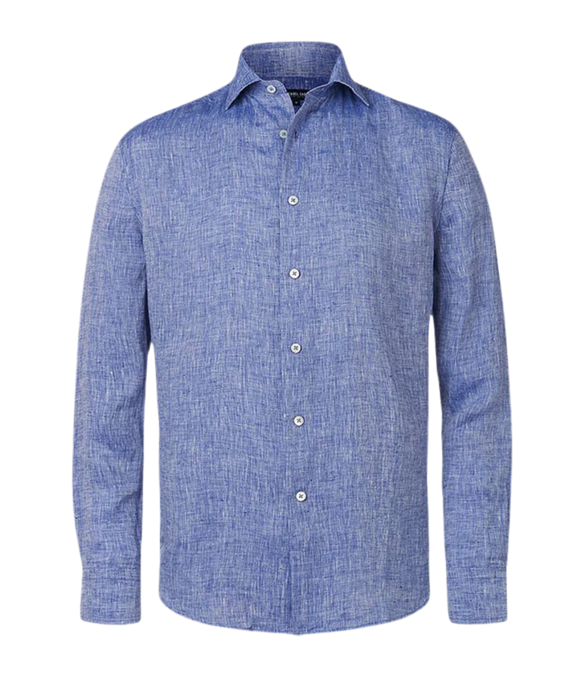 *FINAL SALE* Antonio Linen Long Sleeve Shirt in Melange Blue