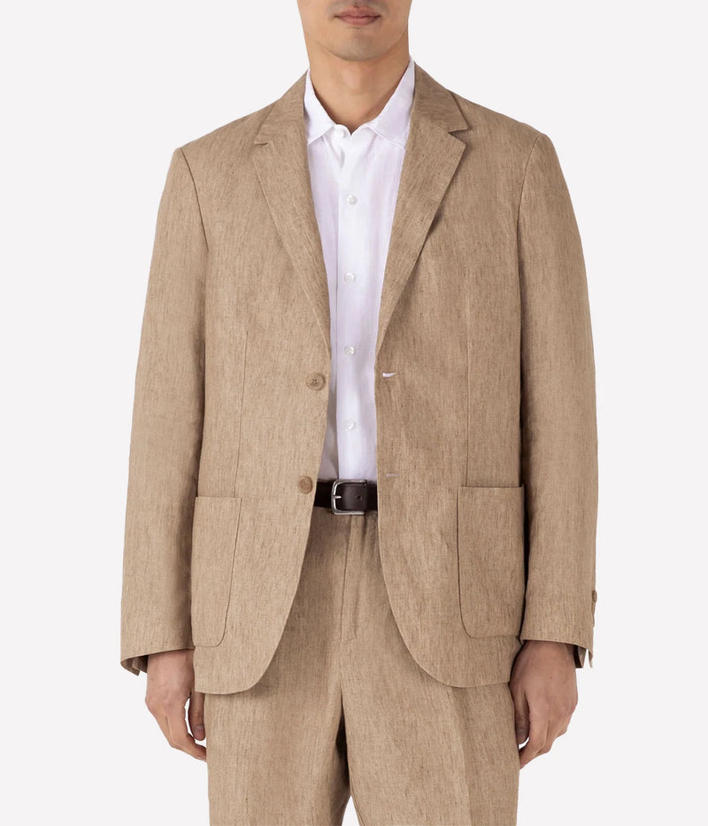 Linen Blazer in Dune Melange