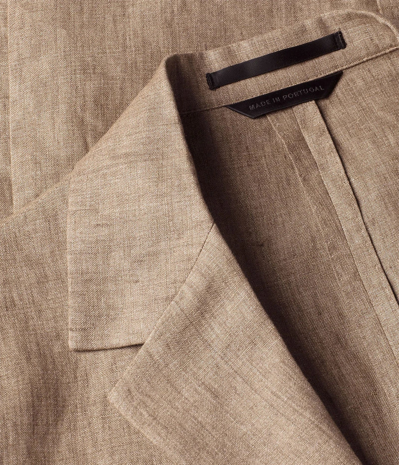 Linen Blazer in Dune Melange