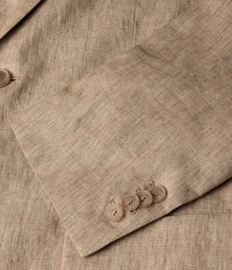 Linen Blazer in Dune Melange