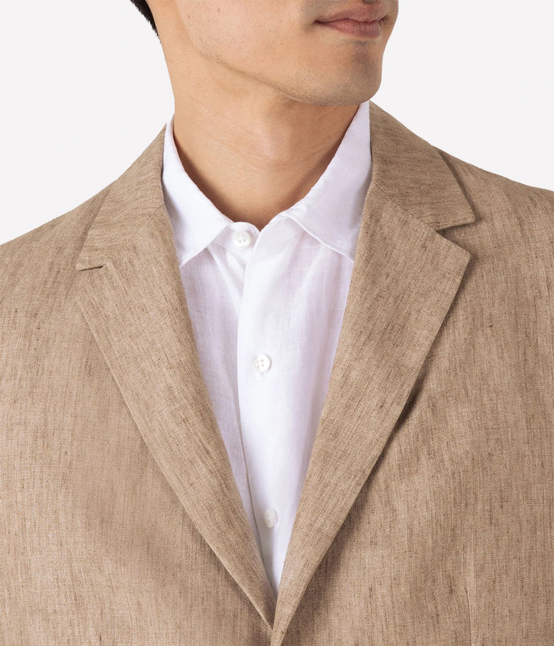 Linen Blazer in Dune Melange