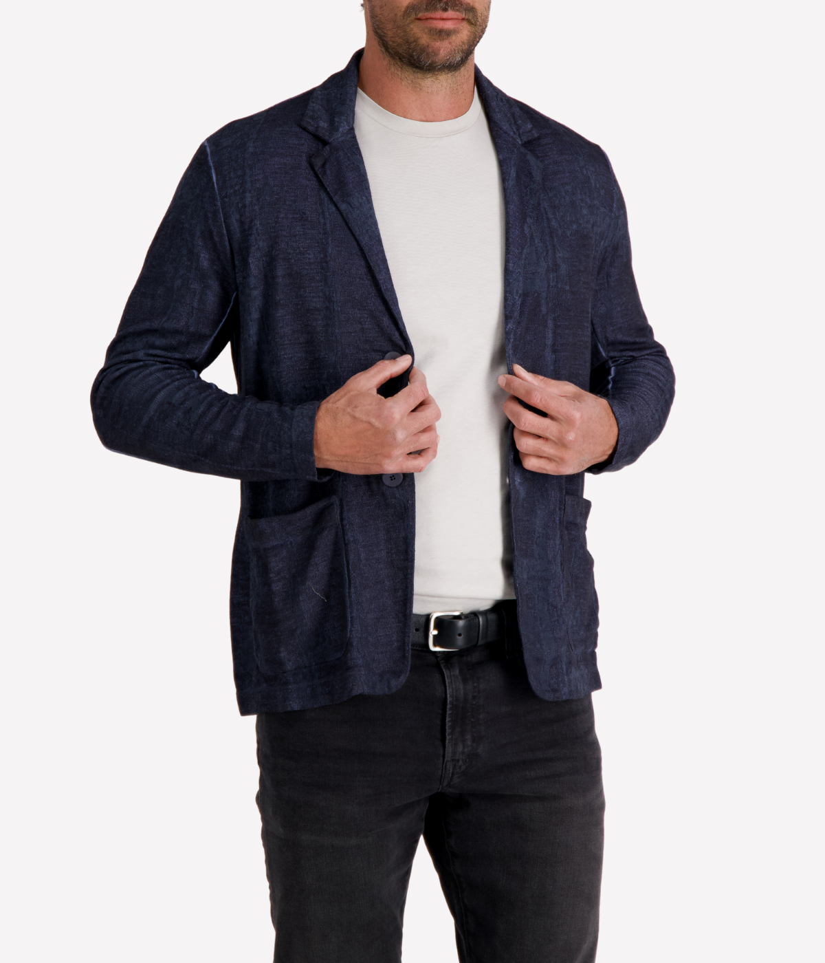 Linen Cotton Jacket in Blue
