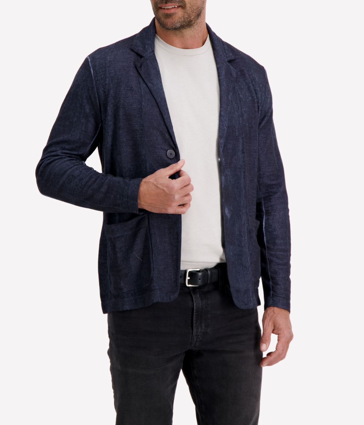 Linen Cotton Jacket in Blue