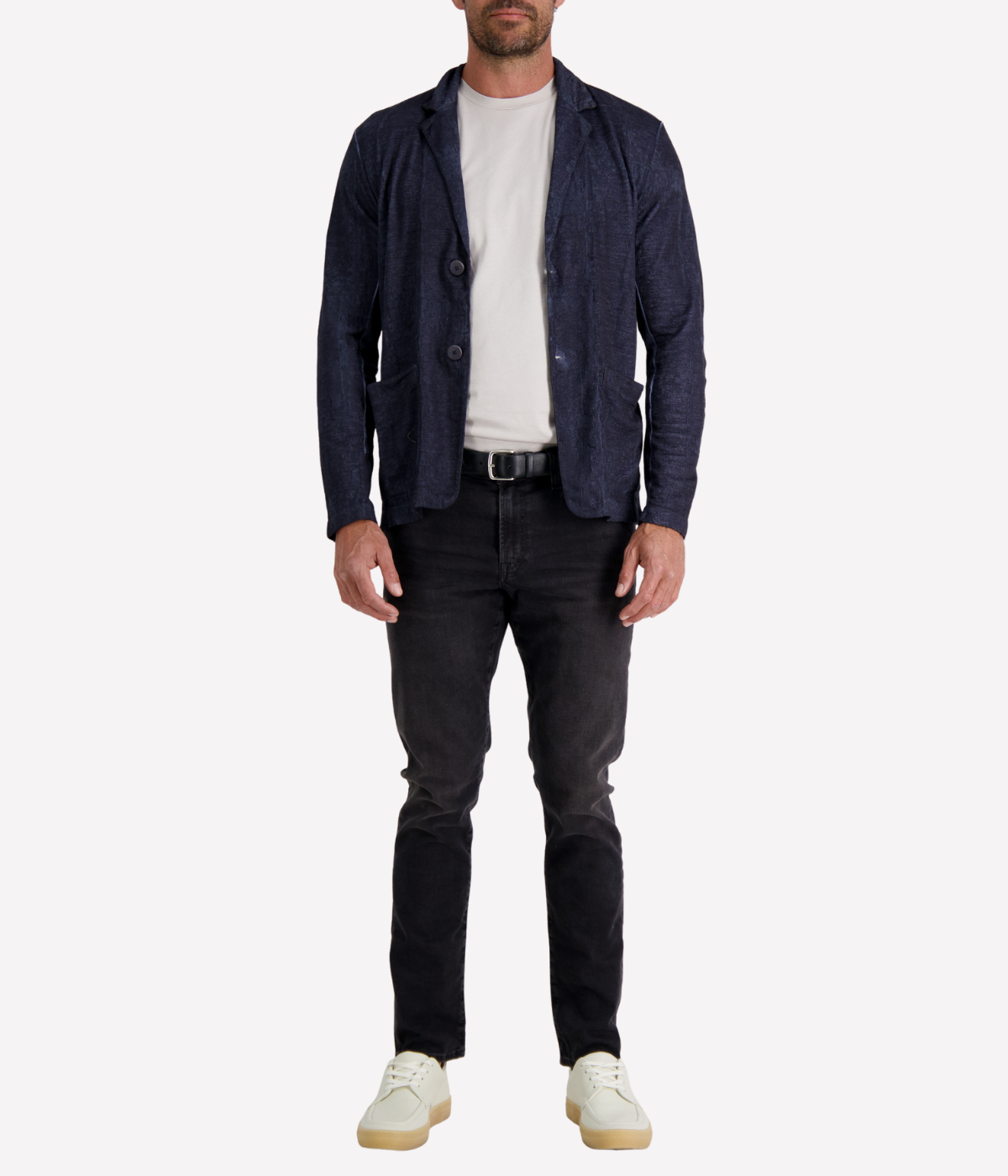 Linen Cotton Jacket in Blue
