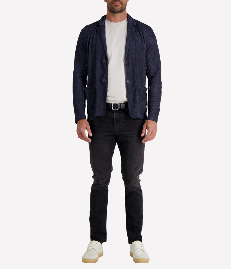 Linen Cotton Jacket in Blue