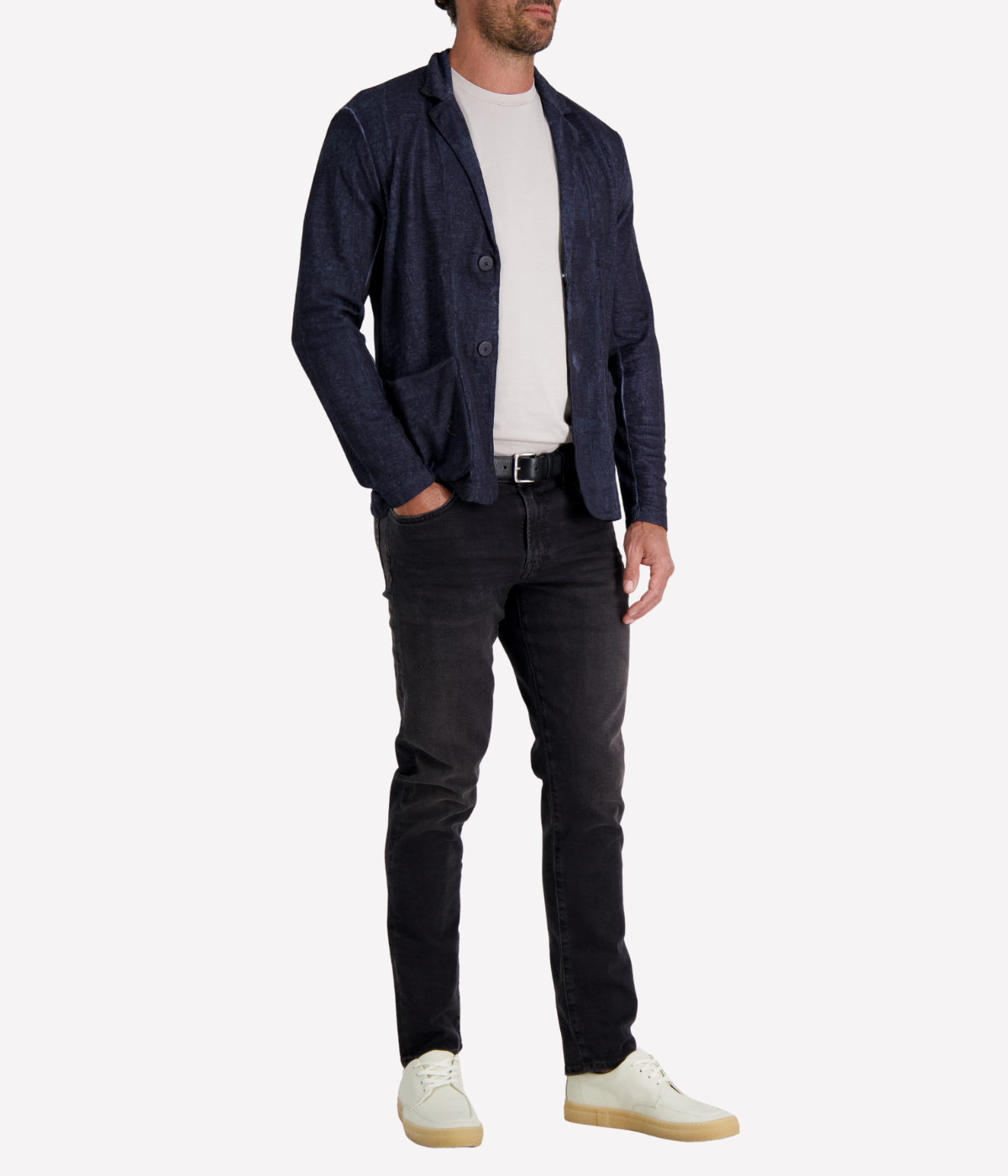 Linen Cotton Jacket in Blue