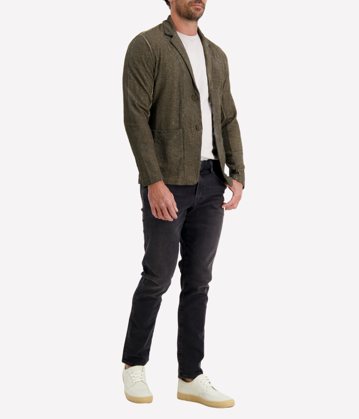 Linen Cotton Jacket in Forest