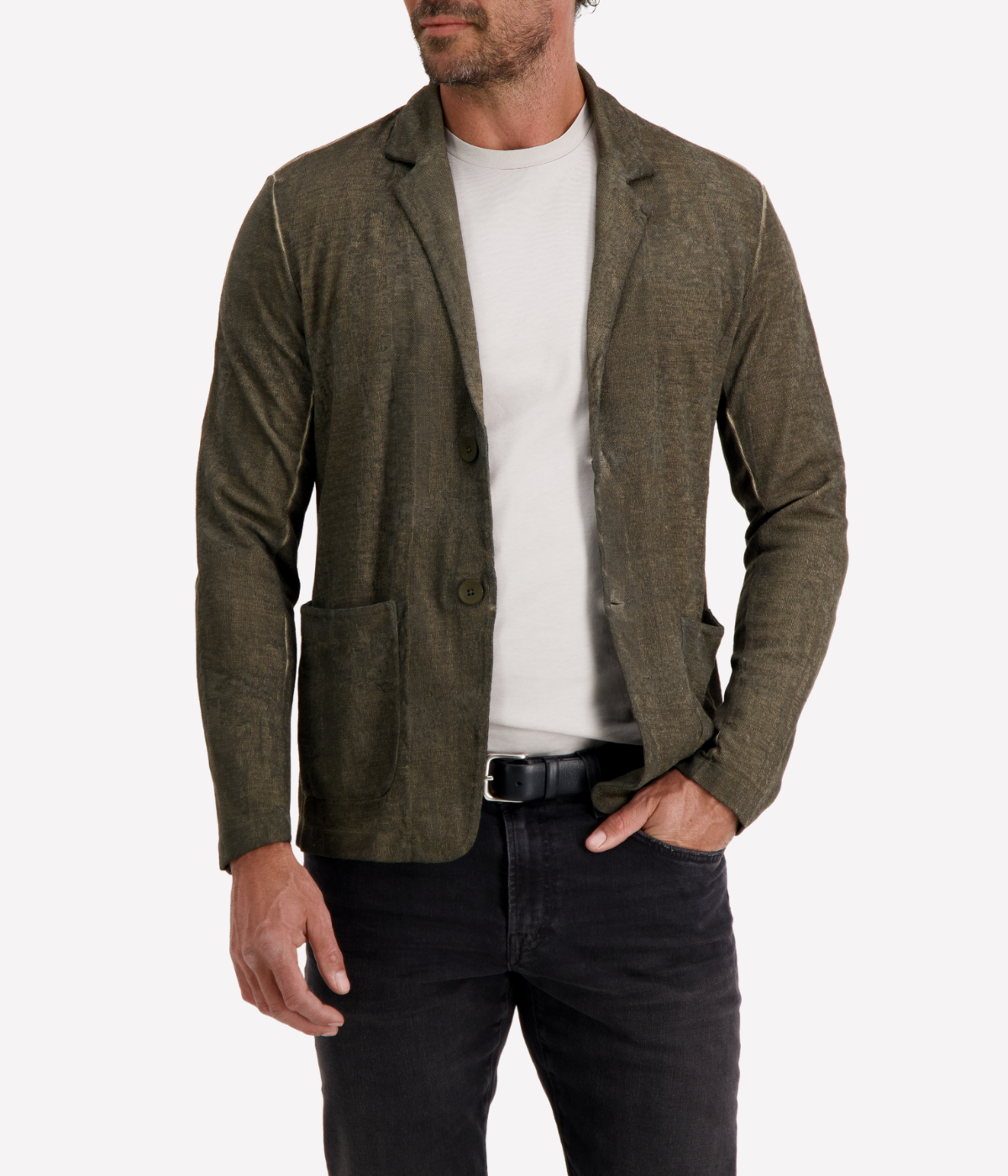 Linen Cotton Jacket in Forest