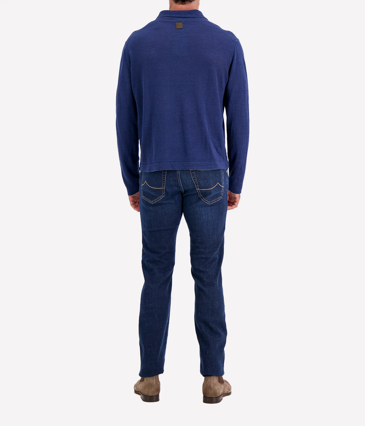 Lino Unito Polo in Navy Blue