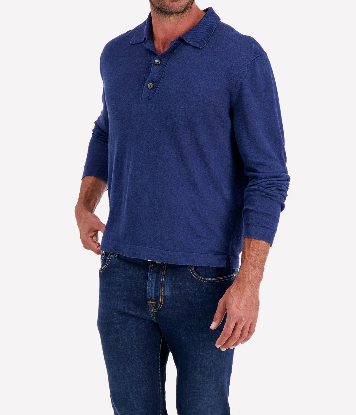 Lino Unito Polo in Navy Blue