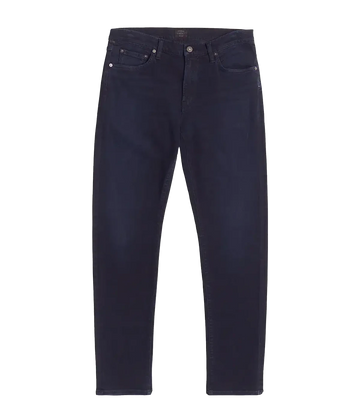 A dark navy slim fit jean by Citizens of Humanity . Crafted from a soft, stertch denim with a lightweight feel.