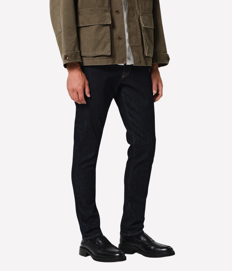 Citizens of Humanity London jeans in a dark, versatile wash, crafted from Perform denim for durability and comfort. Features a slim, tapered fit, ensuring long-lasting style and wearability