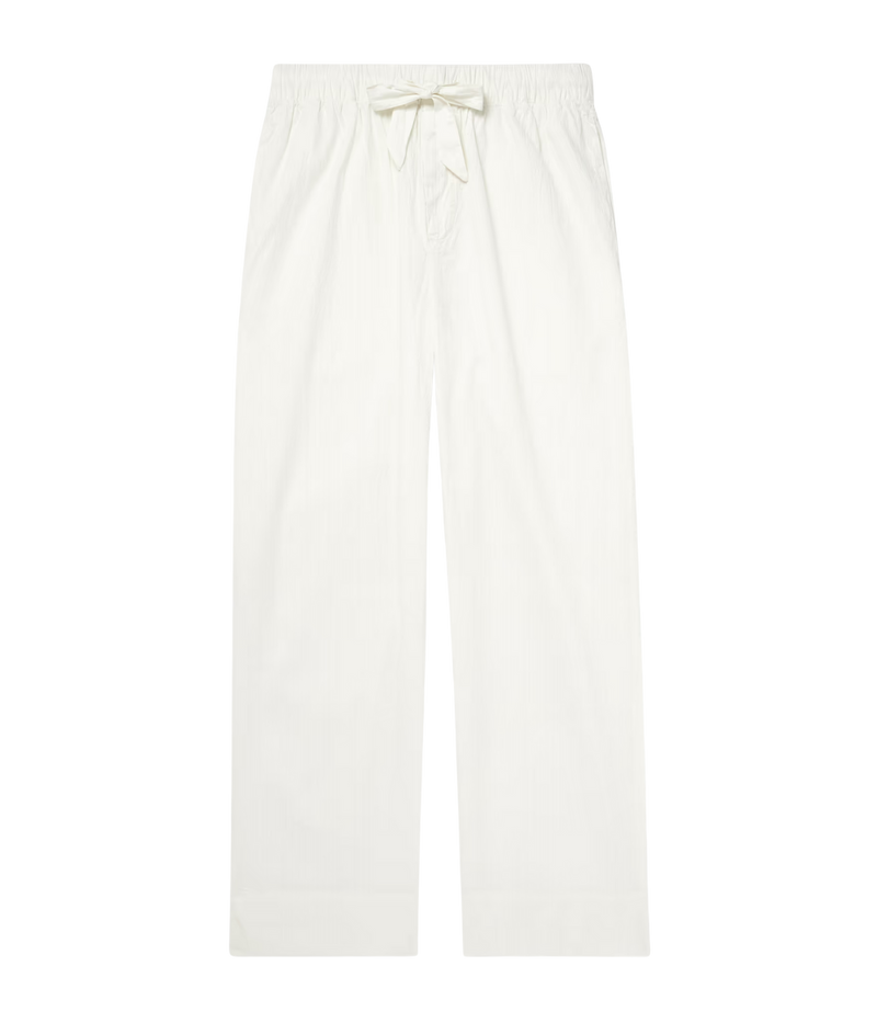Luan Cotton Lyocell Blend Seersucker Trouser in Ivory
