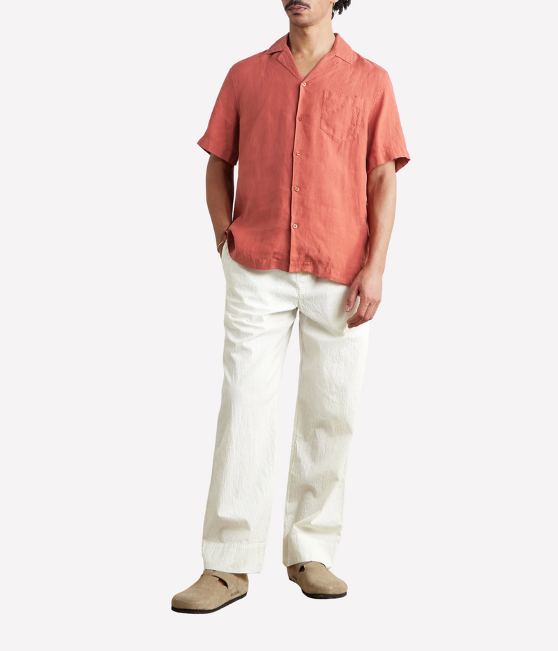 Luan Cotton Lyocell Blend Seersucker Trouser in Ivory