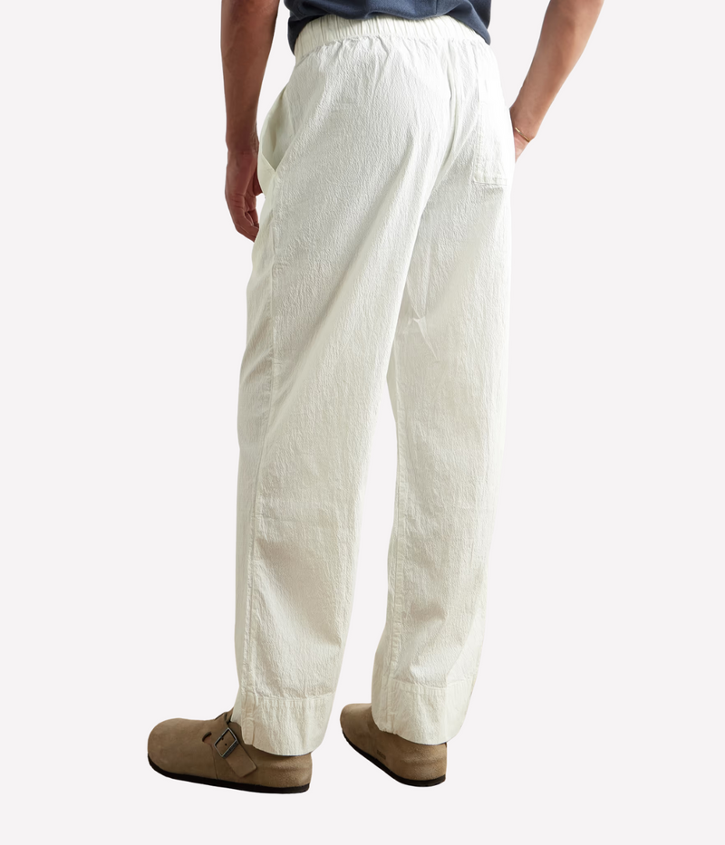 Luan Cotton Lyocell Blend Seersucker Trouser in Ivory