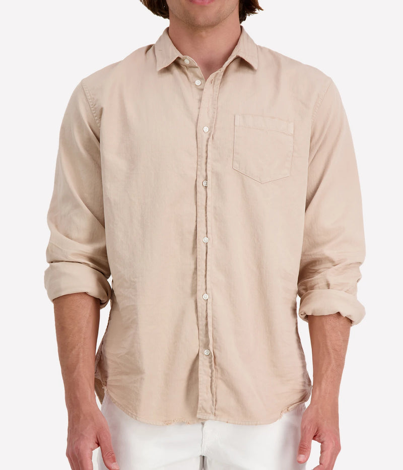 Luke Woven Shirt in Sand Denim