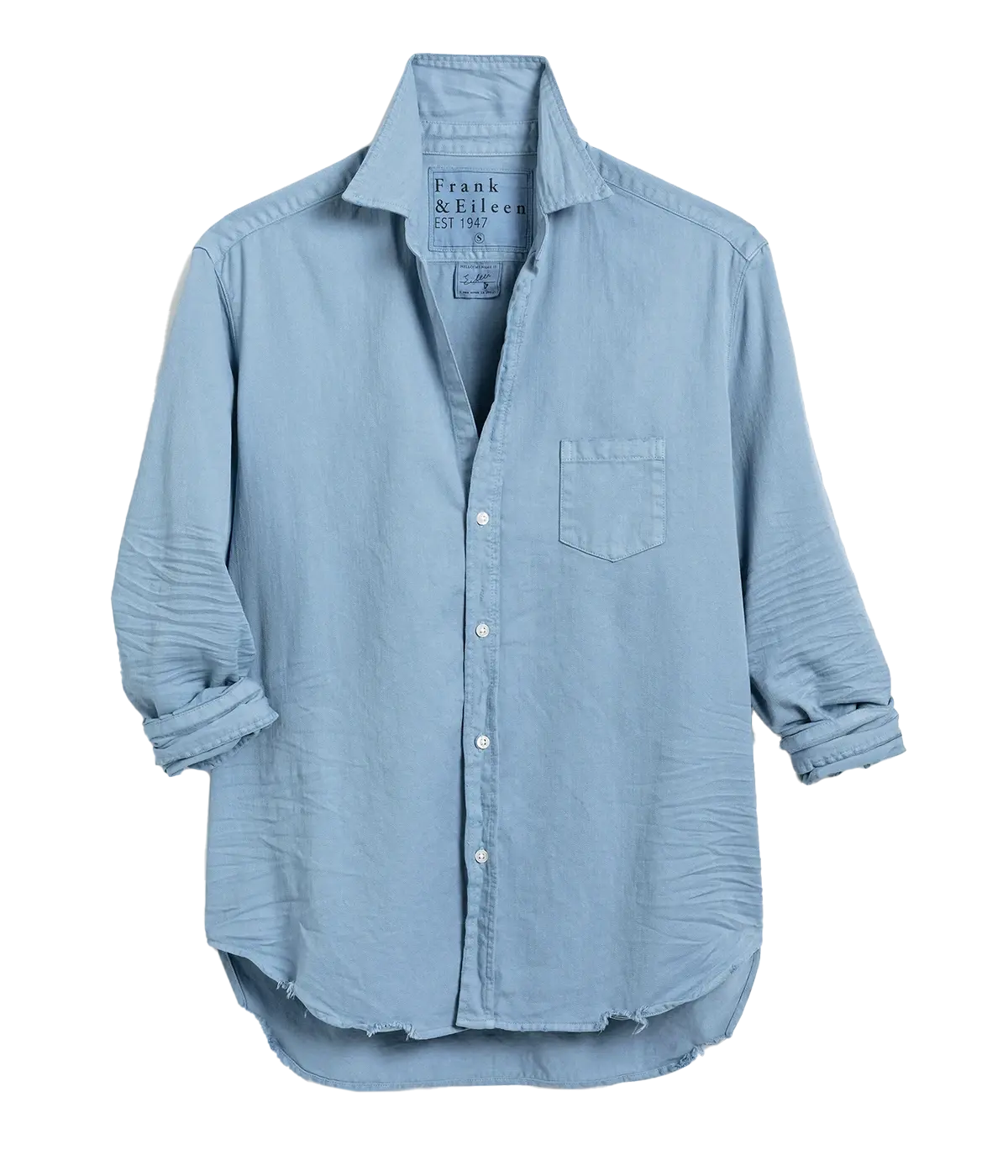 A ghost image of the Luke Woven Button Down Shirt, displaying its timeless style and fine craftsmanship without a model.