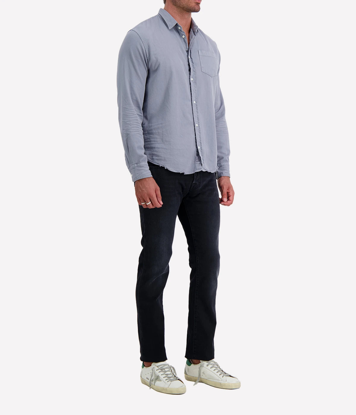 Luke Woven Shirt in Nickel