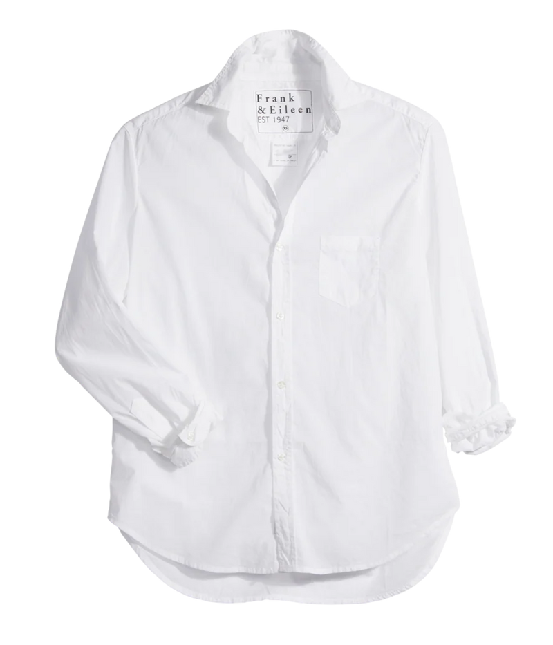Luke Woven Shirt in White Poplin