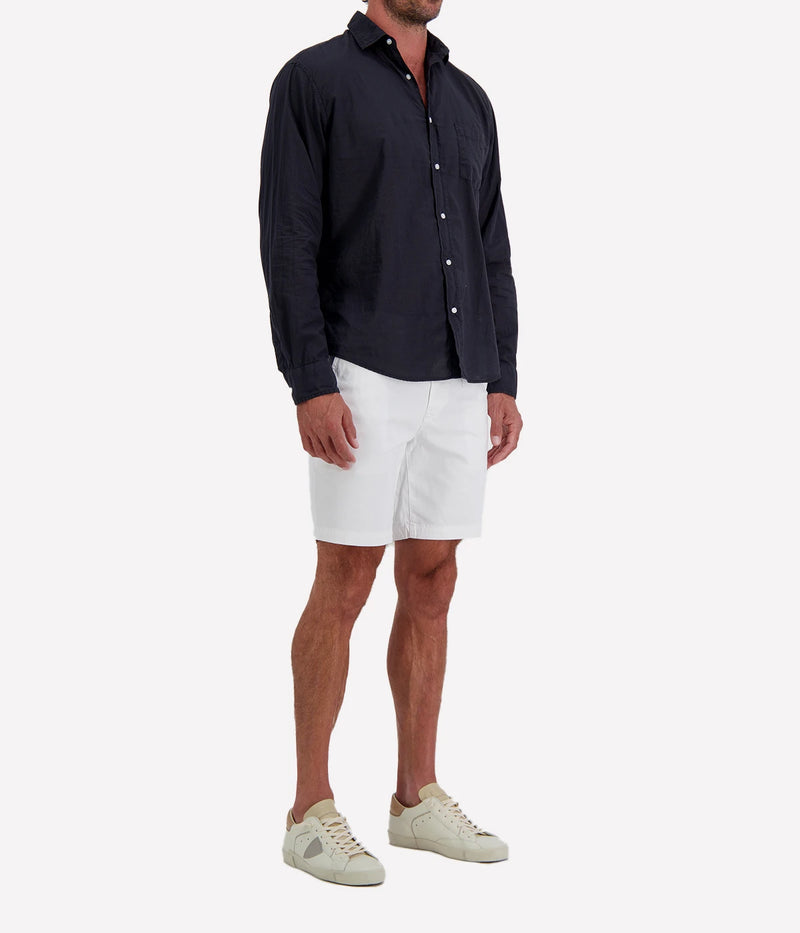 Luke Woven Shirt in Black Poplin