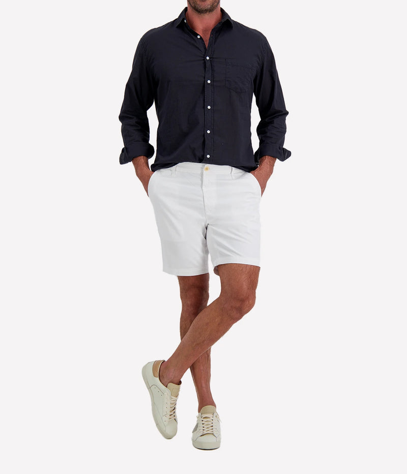 Luke Woven Shirt in Black Poplin