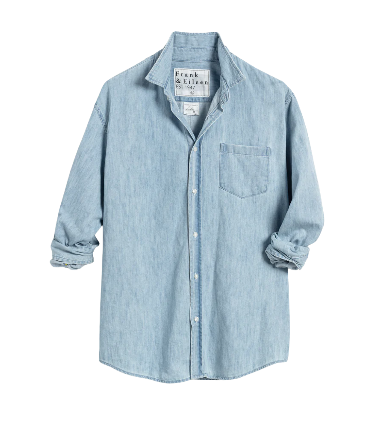 Luke Woven Denim Shirt in Classic Blue Wash