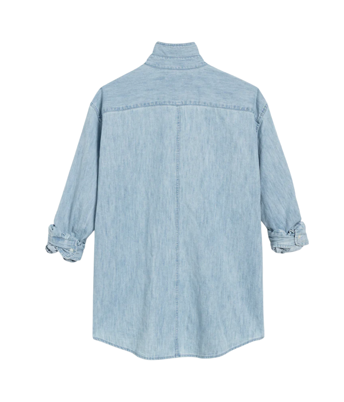 Luke Woven Denim Shirt in Classic Blue Wash