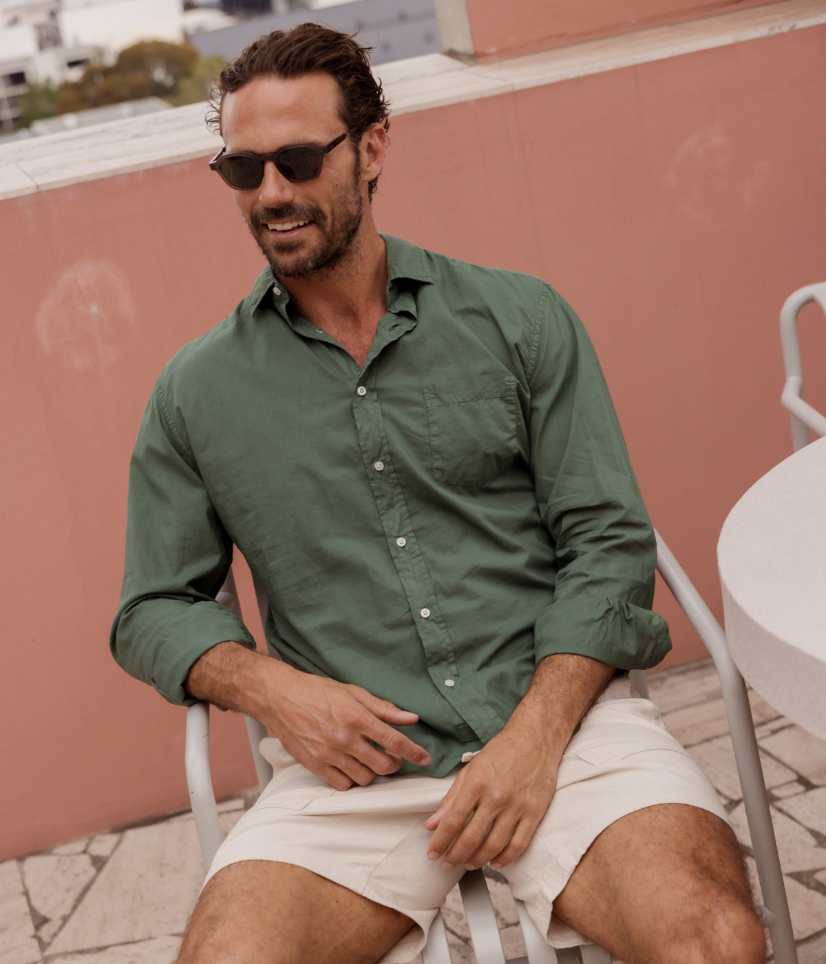 Luke Woven Shirt in Army Green