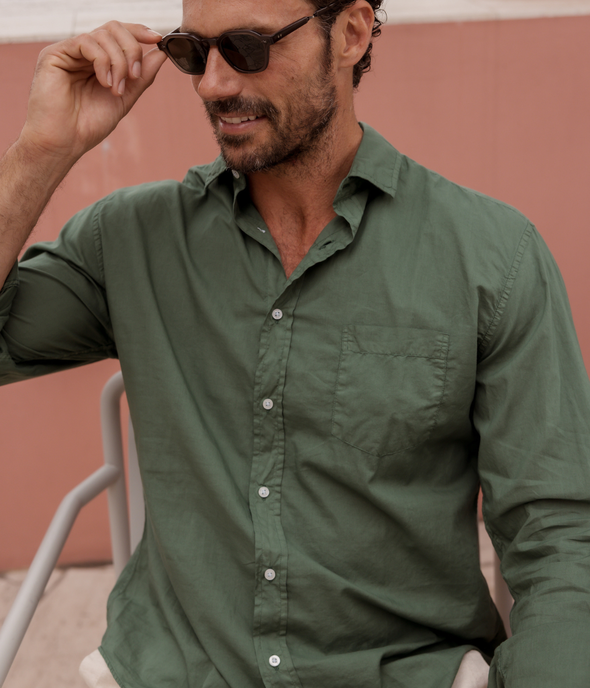 Luke Woven Shirt in Army Green