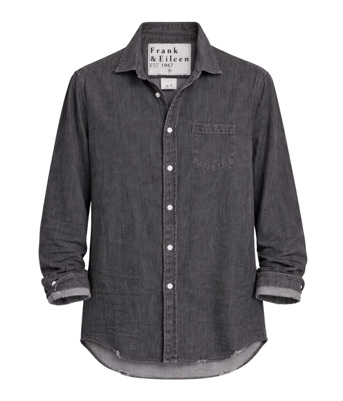 Luke Woven Shirt in Washed Black Denim