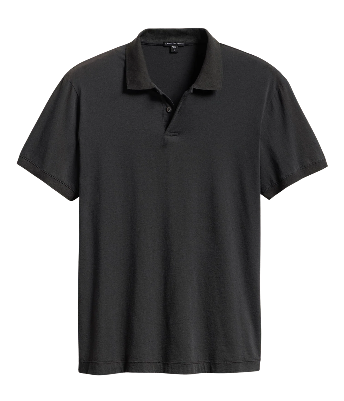 Luxe Lotus Jersey Polo in Carbon