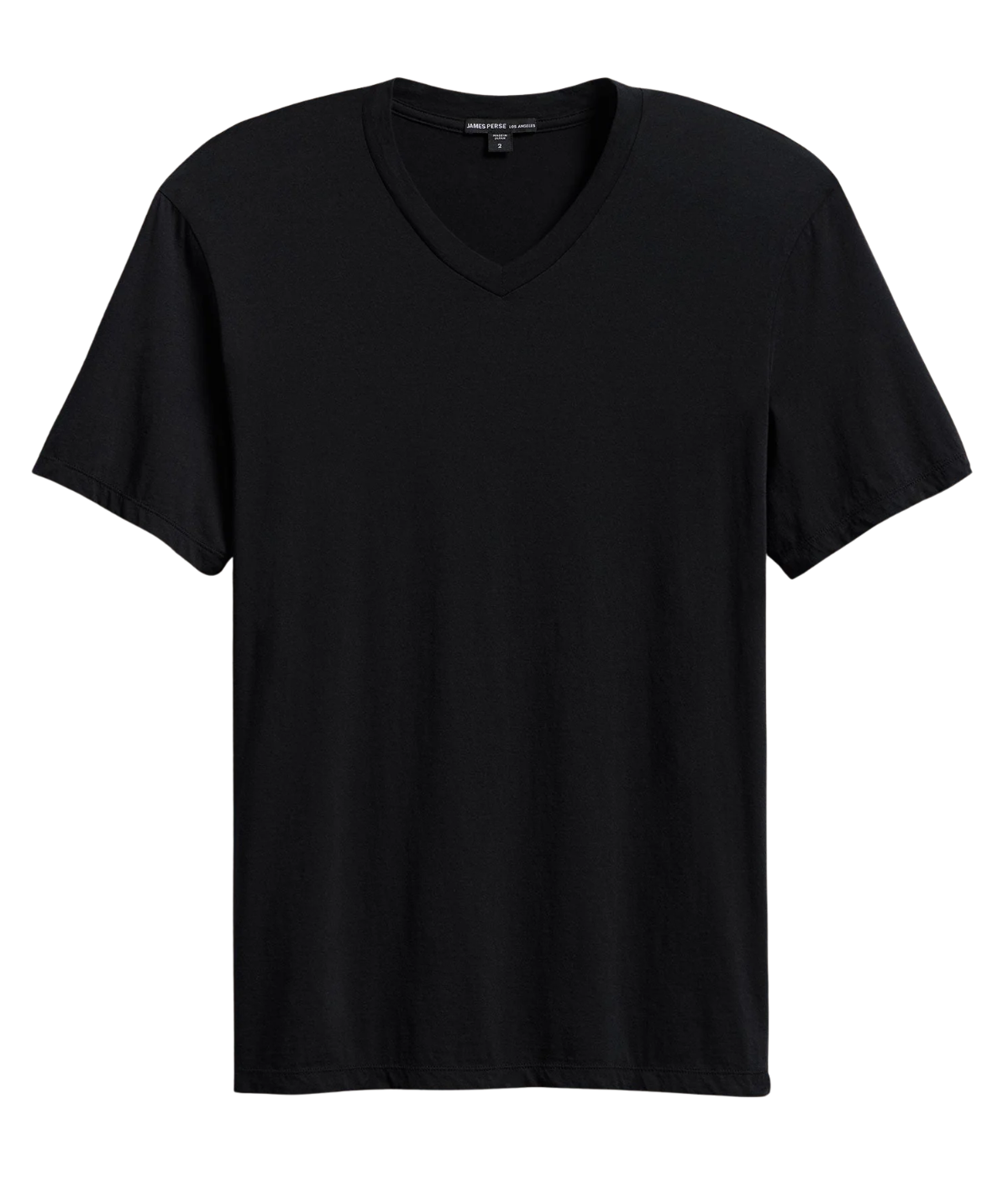Luxe Lotus Jersey V Neck T-Shirt in Black