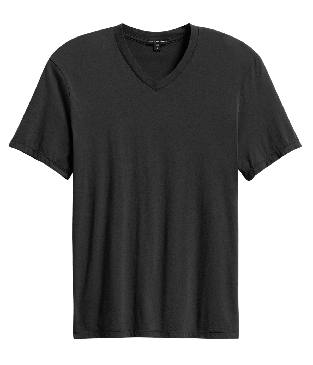 Luxe Lotus Jersey V Neck T-Shirt in Carbon