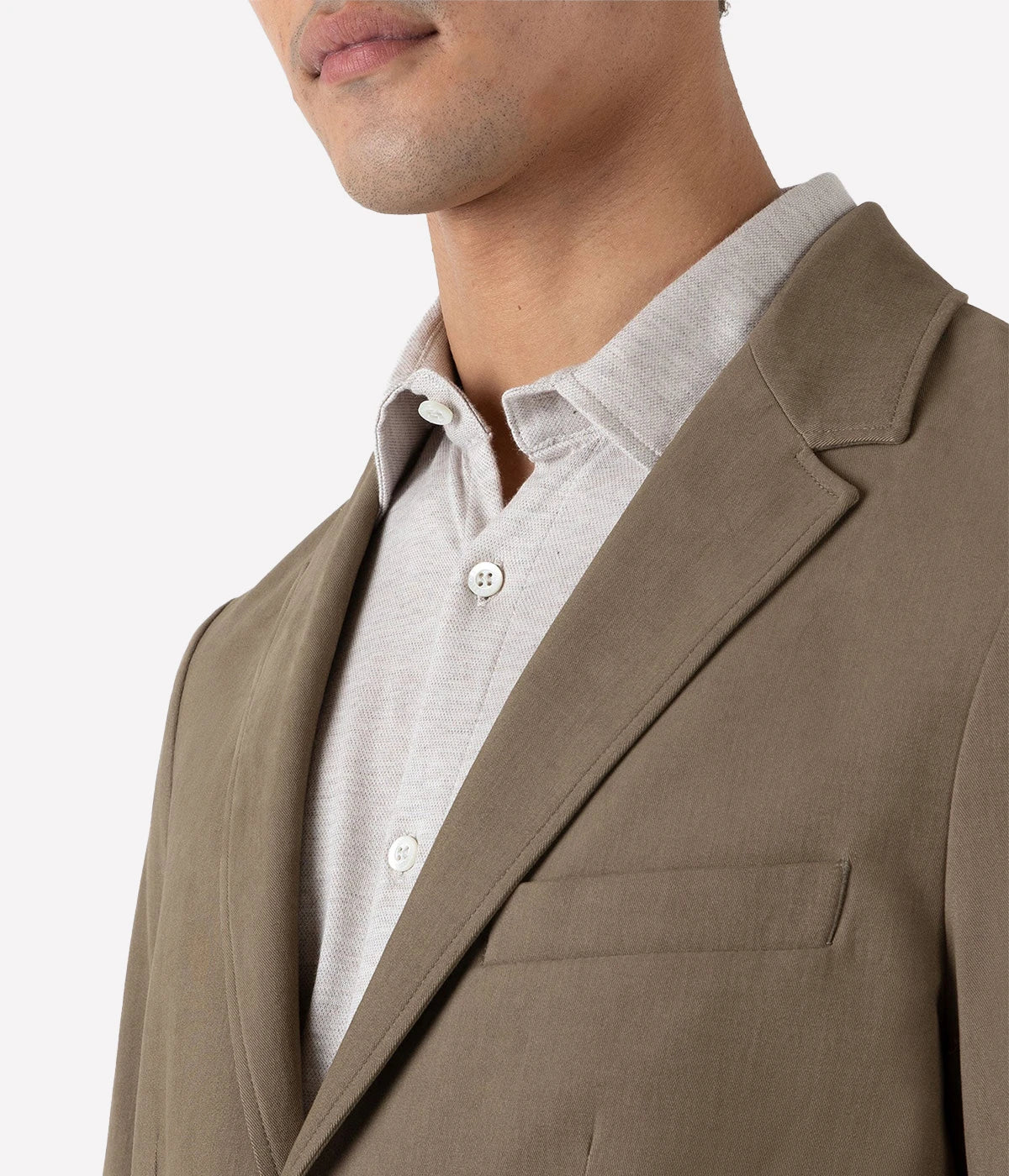 Brushed Cotton Blazer in Sandstone