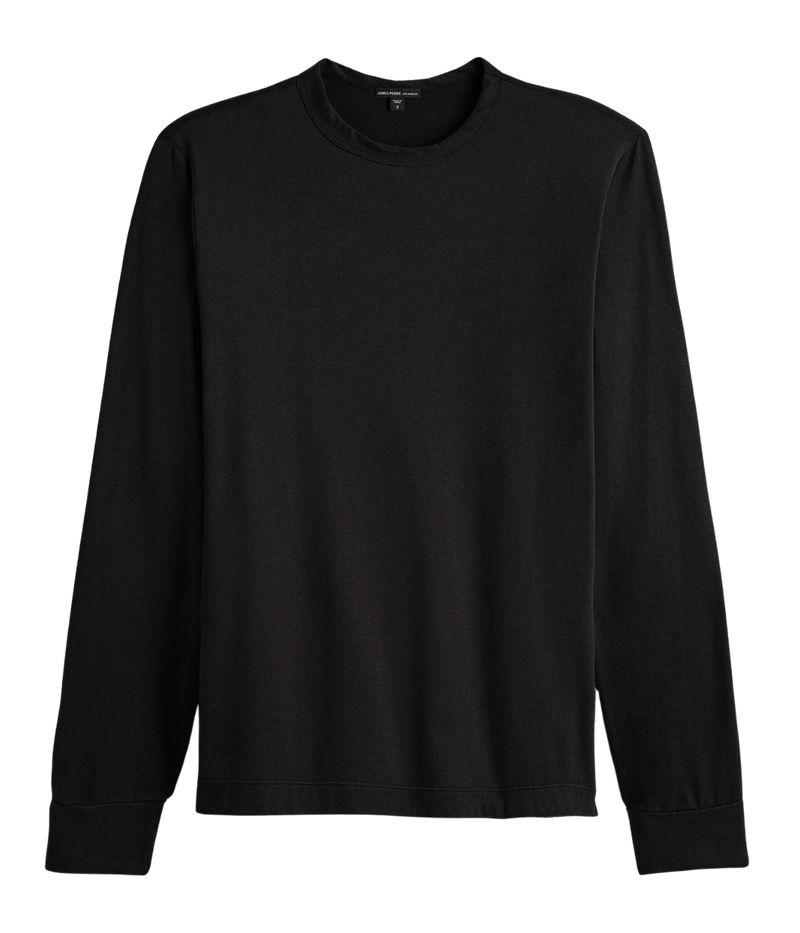 Long Sleeve Crew in Carbon Pigment