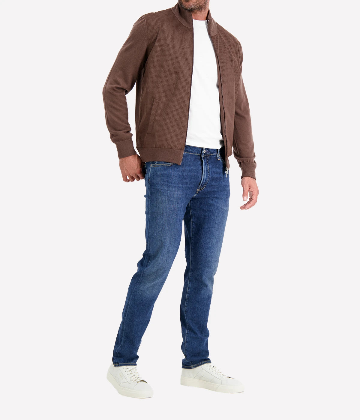 Man Zip Jacket in Chocolate