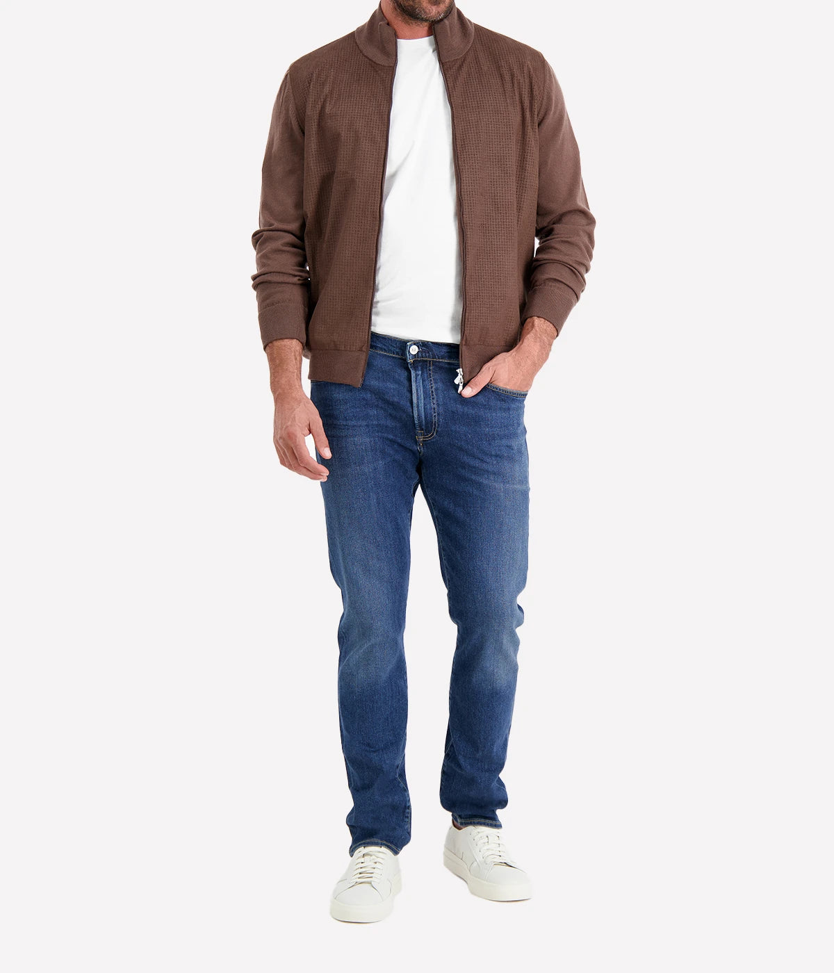 Man Zip Jacket in Chocolate