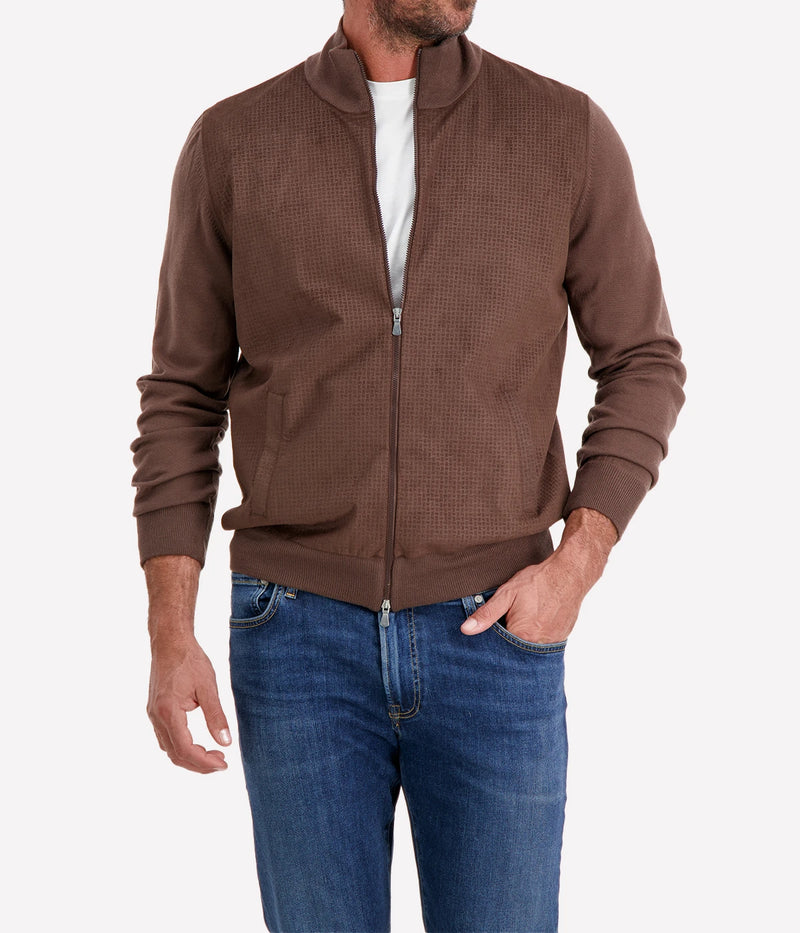 Man Zip Jacket in Chocolate