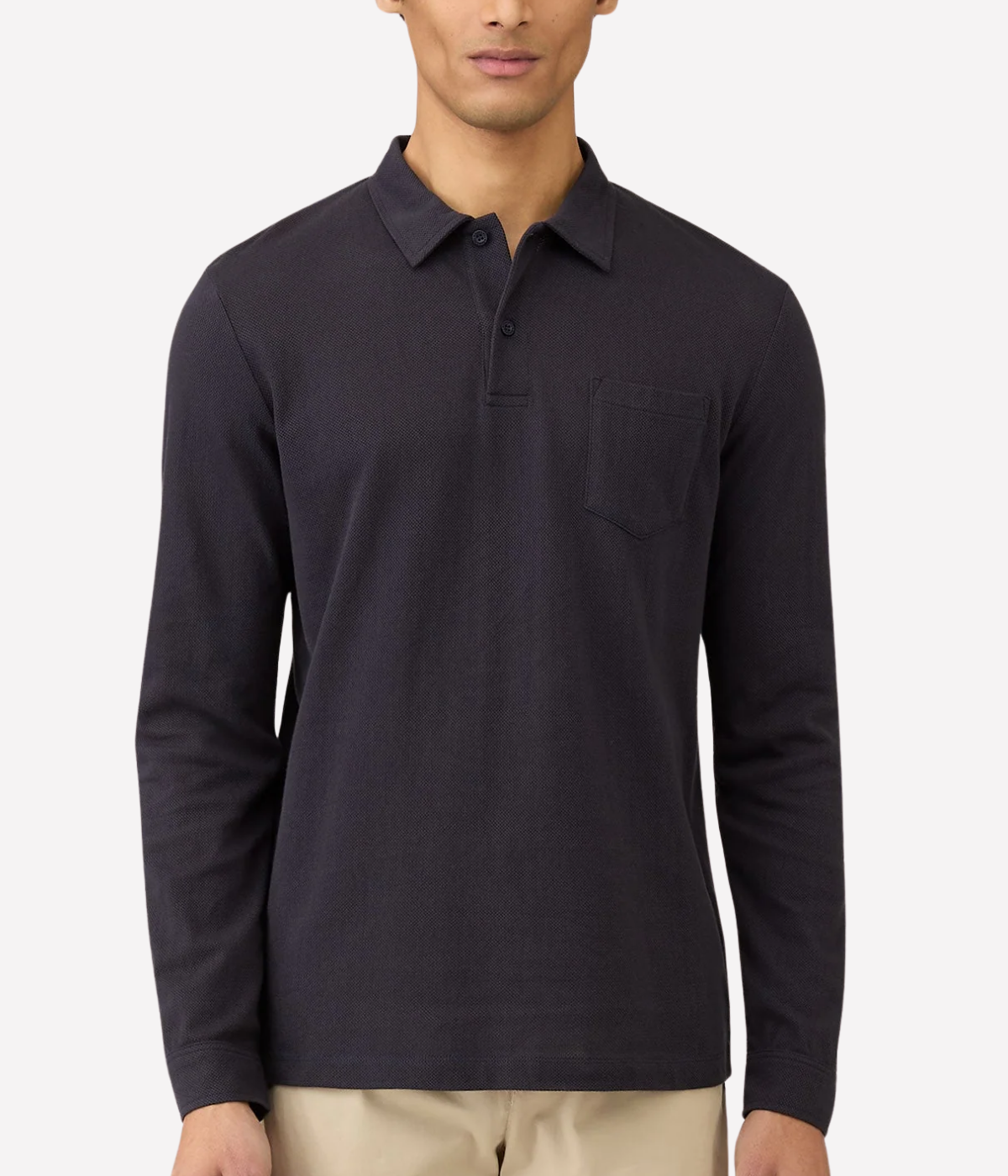 Long Sleeve Riviera Polo Shirt in Navy