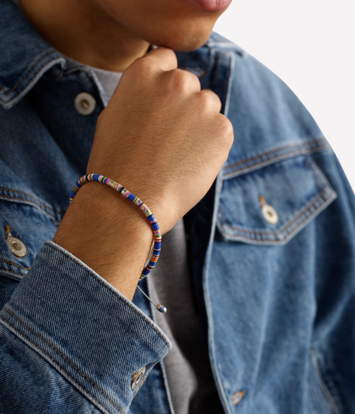 Malli African Disc Bracelet in Blue Mix