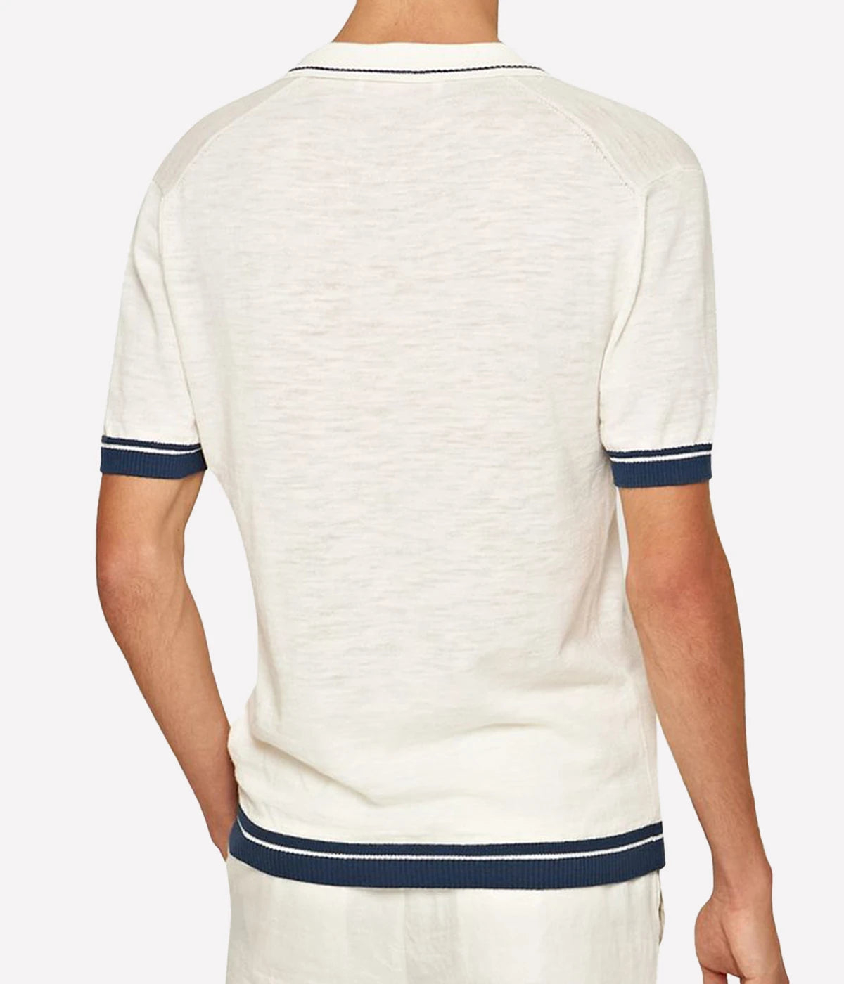 Maranon Cotton Linen Polo in White Sands