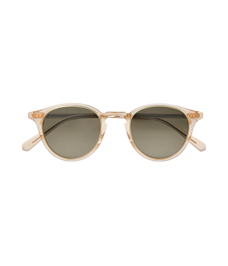 Mr. Leight Chateau Marmont sunglasses in classic P3 silhouette with acetate and titanium frame, featuring hexagon rivet pins and flexible titanium temples — inspired by Old Hollywood style.