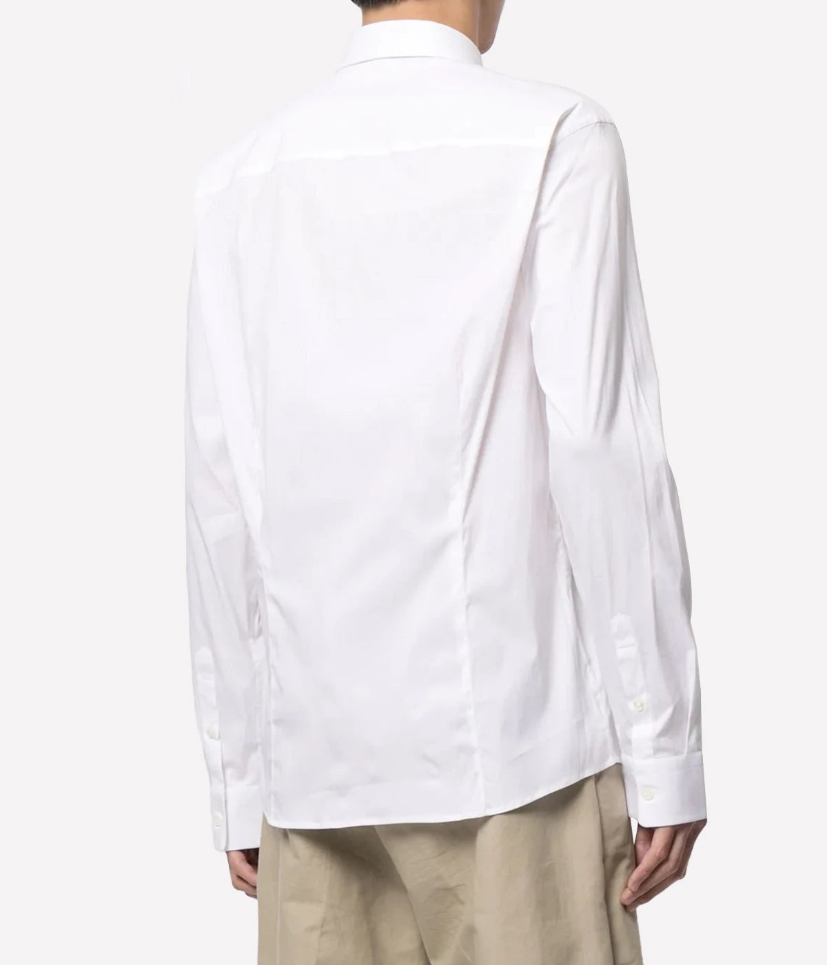 Matte Stretch Poplin Shirt in White