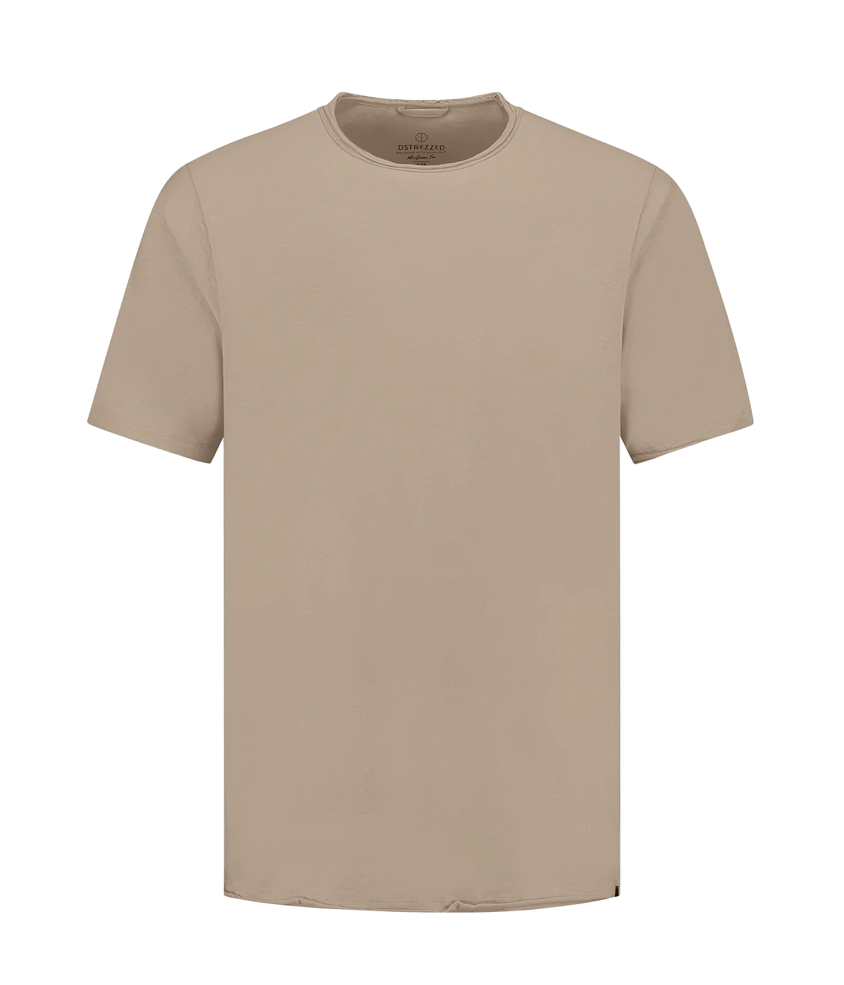 Men's organic cotton t-shirt in seasonal colours with raw edge detailing and regular fit