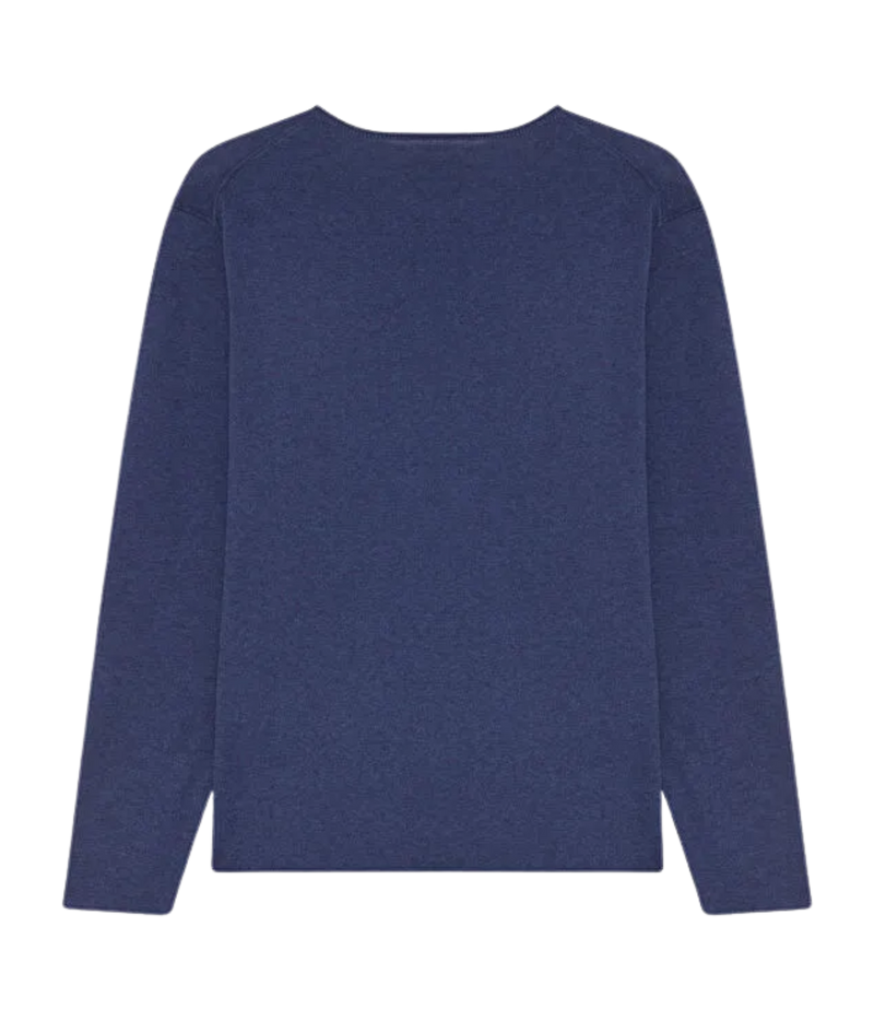 Mens Knitted Pullover Crew in Navy